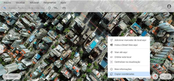Coordenadas no Google Earth