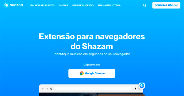 Busca reversa de músicas Shazam.