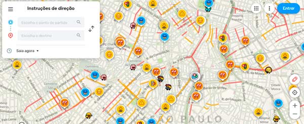 Serviços de GPS para encontrar ruas