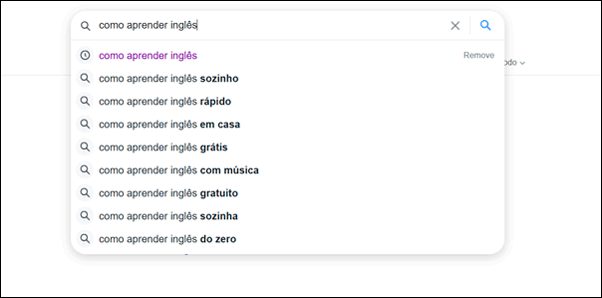 Como utilizar as sugestões de pesquisa